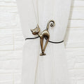 Long-leg Cat Curtain Buckle Free Punch Curtain Magnetic Buckle Strap(Green Bronze)