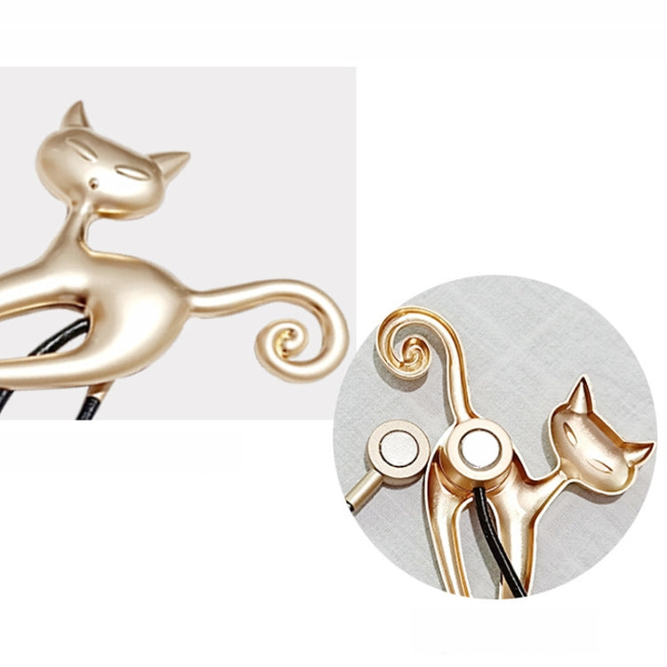 Long-leg Cat Curtain Buckle Free Punch Curtain Magnetic Buckle Strap(Asian Gold)