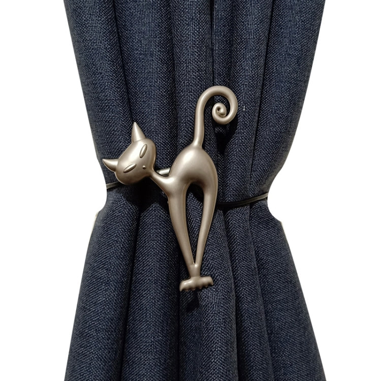 Long-leg Cat Curtain Buckle Free Punch Curtain Magnetic Buckle Strap(Asian Gold)