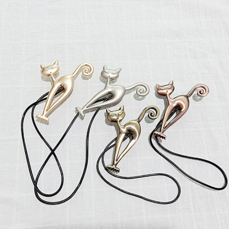 Long-leg Cat Curtain Buckle Free Punch Curtain Magnetic Buckle Strap(Asian Silver)