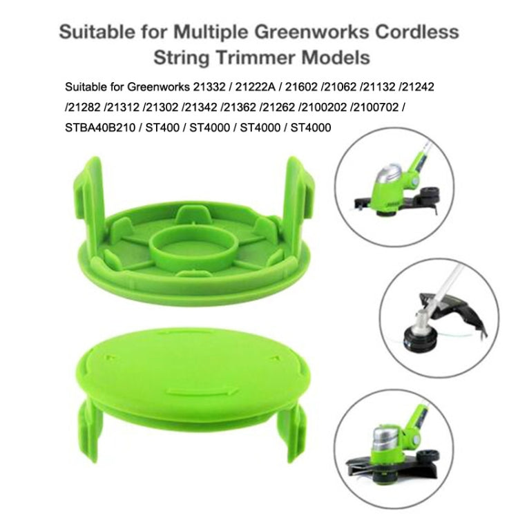 2PCS GK04 Cordless Weeder Lawn Mower Spool Cover For Greenworks(Green)