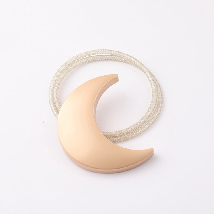 Metal Curtain Magnetic Buckle Tie Free Punch Moon Curtain Tie(Gold)
