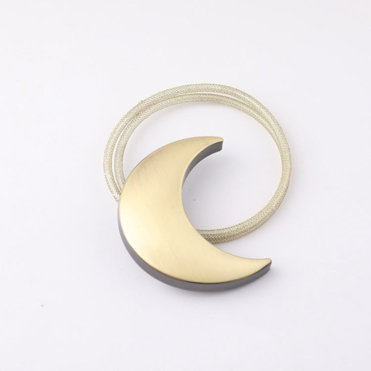 Metal Curtain Magnetic Buckle Tie Free Punch Moon Curtain Tie(Green Bronze)