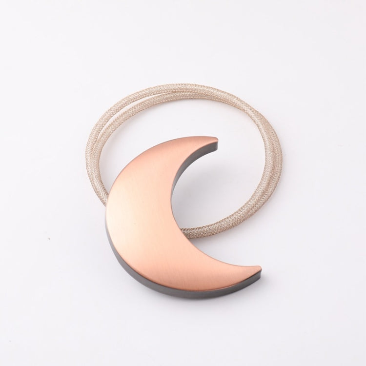 Metal Curtain Magnetic Buckle Tie Free Punch Moon Curtain Tie(Red  Bronze)