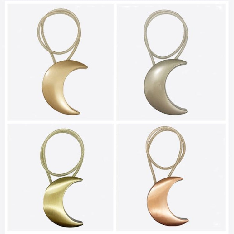 Metal Curtain Magnetic Buckle Tie Free Punch Moon Curtain Tie(Red  Bronze)
