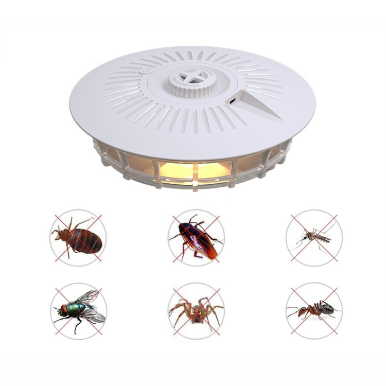 Household Flea Trap Lamp Indoor Trap Mosquito Flies Cockroach Lamp(Pearl White)