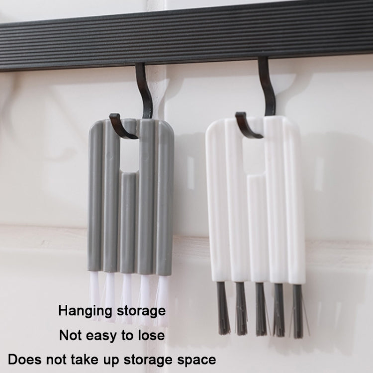 Household Multifunctional Bendable Groove Crevice Cleaning Brush(Grey)