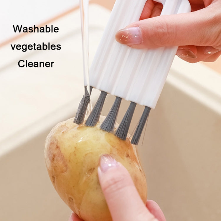Household Multifunctional Bendable Groove Crevice Cleaning Brush(Grey)