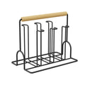 Household Glass Cup Upside-down Drain Rack Plant Rack(Black)