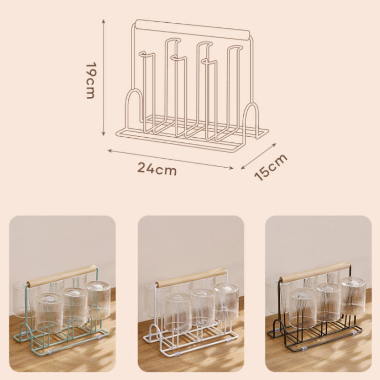 Household Glass Cup Upside-down Drain Rack Plant Rack(Black)