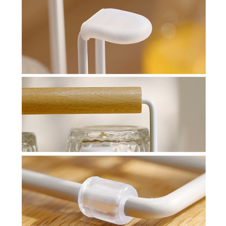 Household Glass Cup Upside-down Drain Rack Plant Rack(Black)