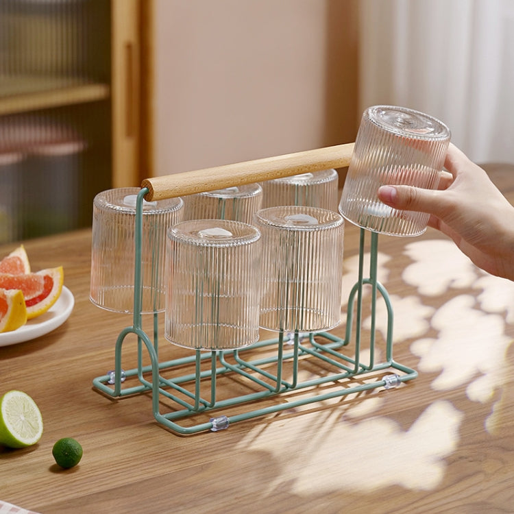 Household Glass Cup Upside-down Drain Rack Plant Rack(Black)