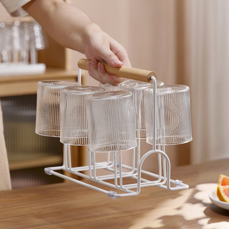 Household Glass Cup Upside-down Drain Rack Plant Rack(Black)