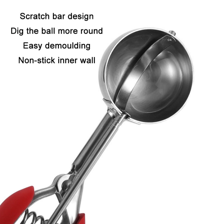 304 Stainless Steel Silicone Handle Ice Cream Scoop, Diameter 5cm