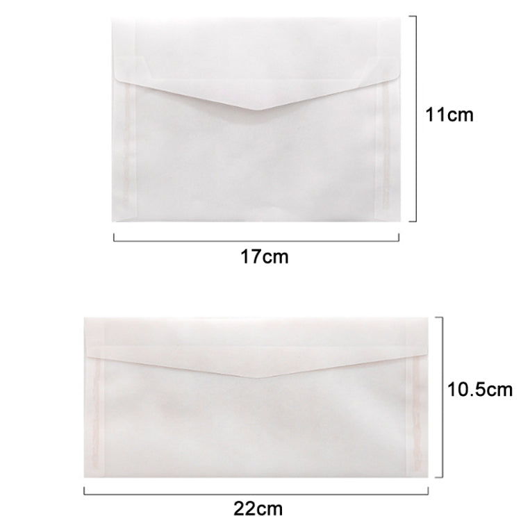 3 PCS Vintage Translucent Lacquer Sulfuric Paper Envelope(10.5x22cm)