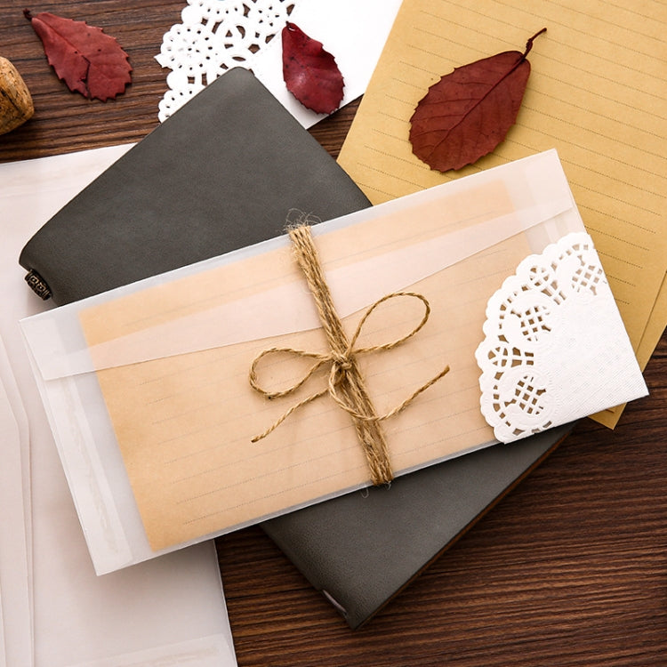 3 PCS Vintage Translucent Lacquer Sulfuric Paper Envelope(10.5x22cm)