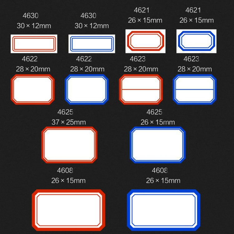 2 Bags Handwritten Self-adhesive Small Label Stickers, Specification: 4625 Red 37x25mm