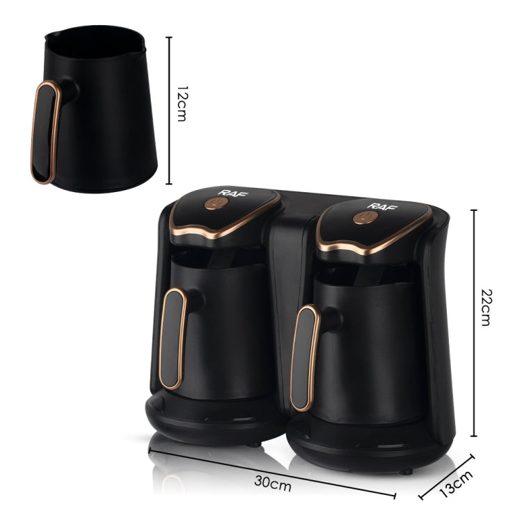 RAF R.109 Household Heating Coffee Pot Portable Office Coffee Tea Maker, EU Plug(Black Gold)