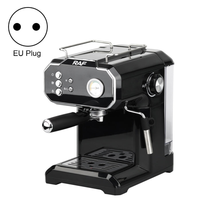 RAF R.104 Home Small Semi Automatic High Pressure Steam Milk Foaming Coffee Machine, EU Plug(Black)