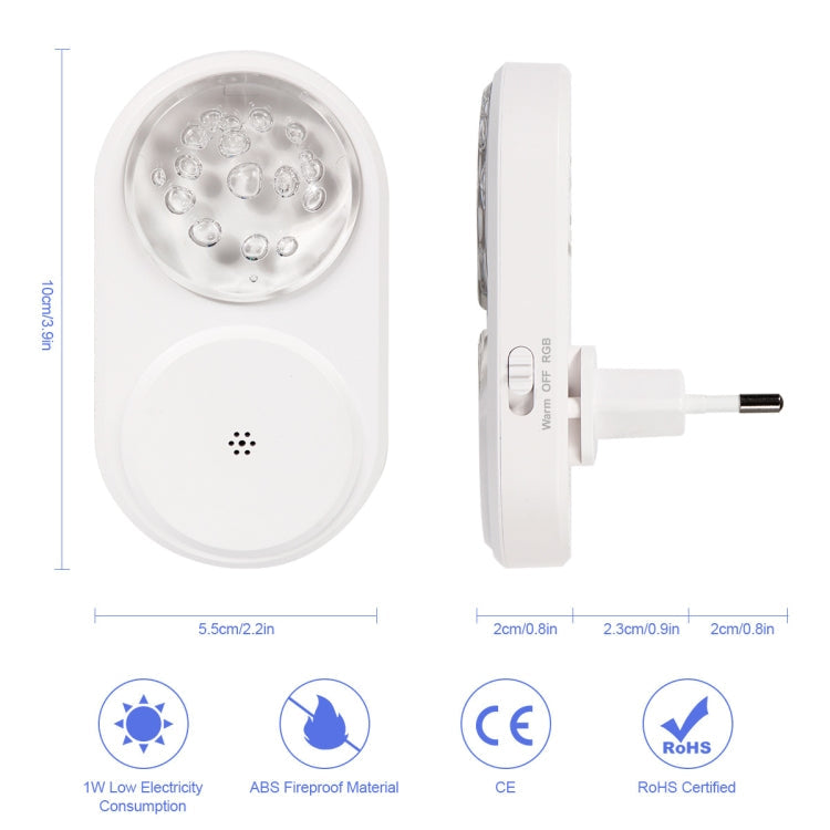2 PCS Smart LED Light Control Night Light RGB Colorful Atmosphere Light with Sleeping Light(EU Plug)