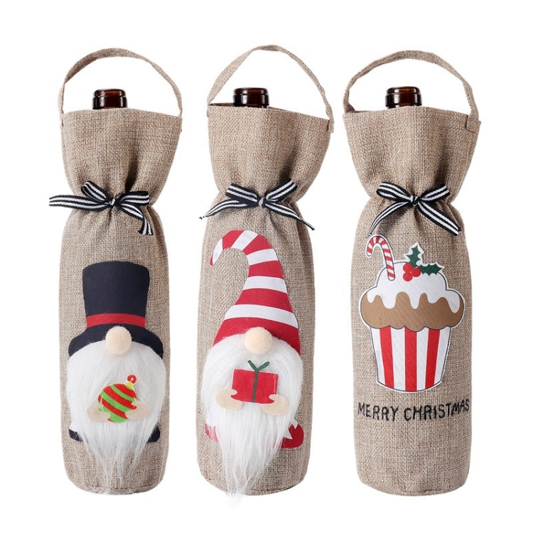 Christmas Decoration Supplies Tote Bottle Cover Champagne Red Wine Bag(Nordic Style)