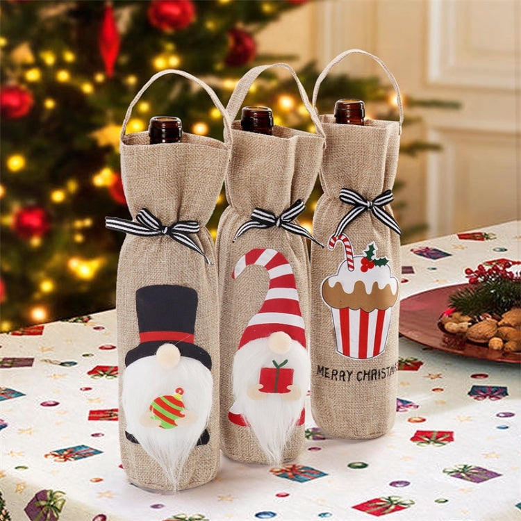 Christmas Decoration Supplies Tote Bottle Cover Champagne Red Wine Bag(Cake Style)