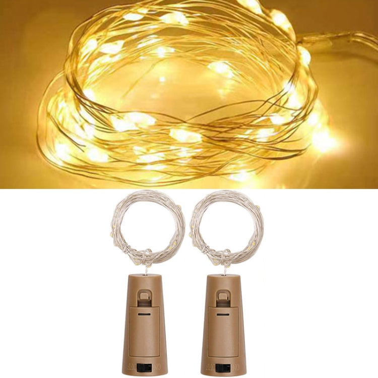 2 PCS LED Wine Cork Christmas Decorative String Lights, Spec: 1m 10 lights(Warm White)