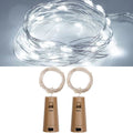 2 PCS LED Wine Cork Christmas Decorative String Lights, Spec: 1m 10 lights(White)