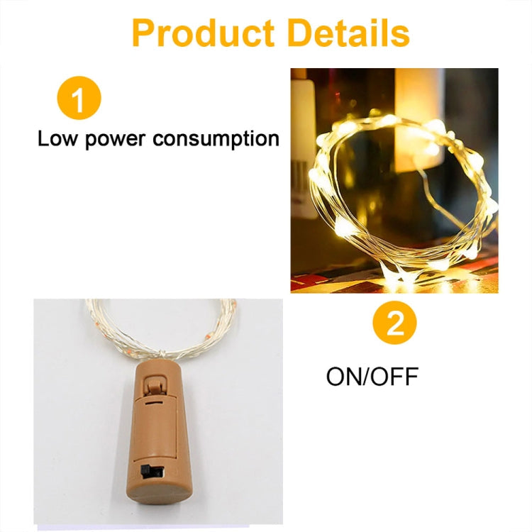 LED Wine Cork Christmas Decorative String Lights, Spec: 2m 20 lights(White)