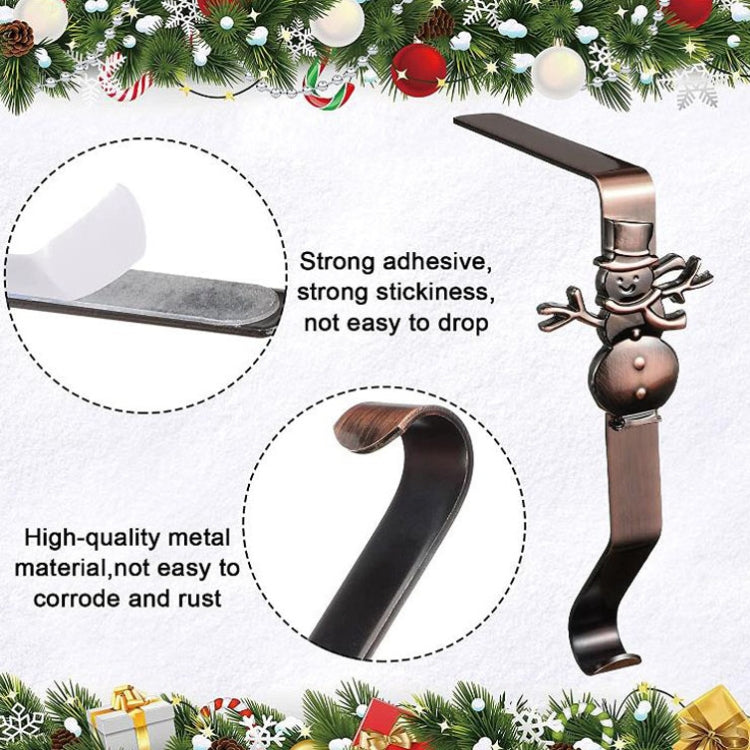 Christmas Cartoon Wrought Iron Socks Fireplace Decorative Hook(Silver Deer)
