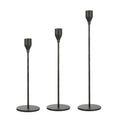 3 PCS / Set Home Decoration Wedding Wrought Iron Candle Holder, Style: Thin Bottom (Black)