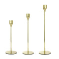 3 PCS / Set Home Decoration Wedding Wrought Iron Candle Holder, Style: Thin Bottom (Imitation Gold)