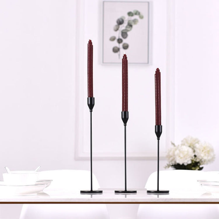 3 PCS / Set Home Decoration Wedding Wrought Iron Candle Holder, Style: Thin Bottom (Imitation Gold)