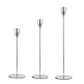 3 PCS / Set Home Decoration Wedding Wrought Iron Candle Holder, Style: Thin Bottom (Silver)