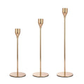 3 PCS / Set Home Decoration Wedding Wrought Iron Candle Holder, Style: Thin Bottom (Gold)