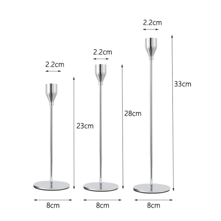 3 PCS / Set Home Decoration Wedding Wrought Iron Candle Holder, Style: Thin Bottom (Gold)