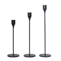 3 PCS / Set Home Decoration Wedding Wrought Iron Candle Holder, Style: Thick Bottom (Black)