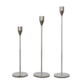 3 PCS / Set Home Decoration Wedding Wrought Iron Candle Holder, Style: Thick Bottom (Silver)