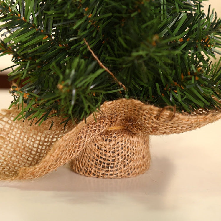 Hemp Bottom Mini Christmas Tree Shopping Mall Window Desktop Decoration, Size: A-S10 30cm