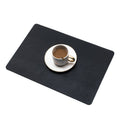 2 PCS PU Waterproof Oilproof Leather Heat Insulation Placemat(Black)