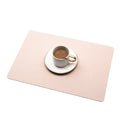 2 PCS PU Waterproof Oilproof Leather Heat Insulation Placemat(Apricot)