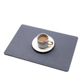 2 PCS PU Waterproof Oilproof Leather Heat Insulation Placemat(Dark Gray)