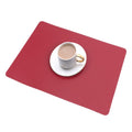 2 PCS PU Waterproof Oilproof Leather Heat Insulation Placemat(Red)