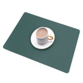 2 PCS PU Waterproof Oilproof Leather Heat Insulation Placemat(Green)