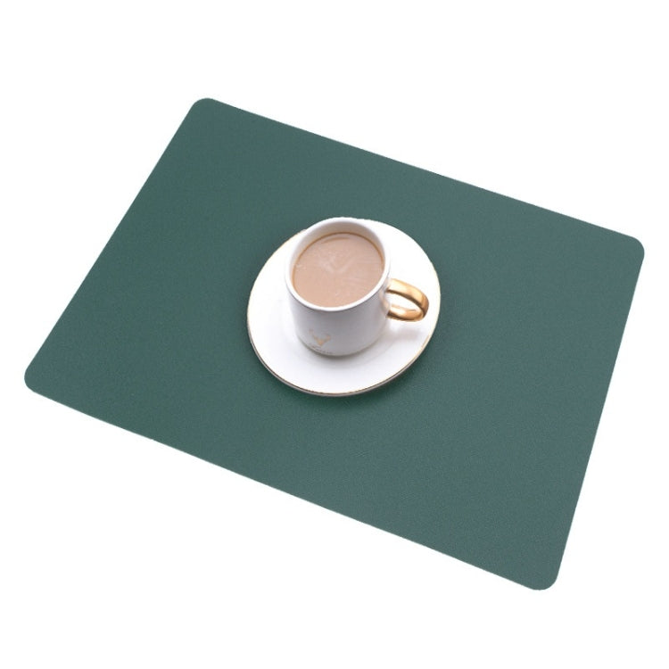 2 PCS PU Waterproof Oilproof Leather Heat Insulation Placemat(Green)