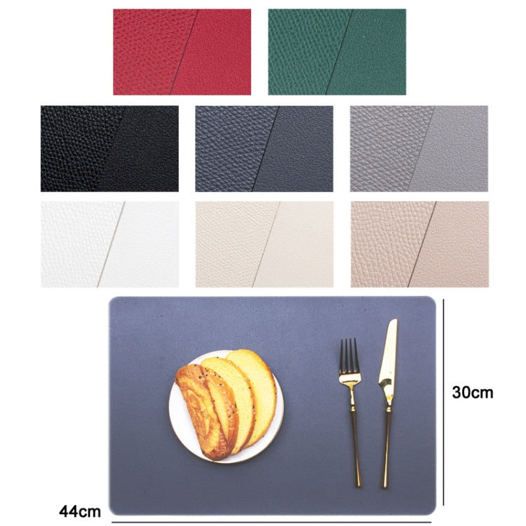 2 PCS PU Waterproof Oilproof Leather Heat Insulation Placemat(Dark Gray)