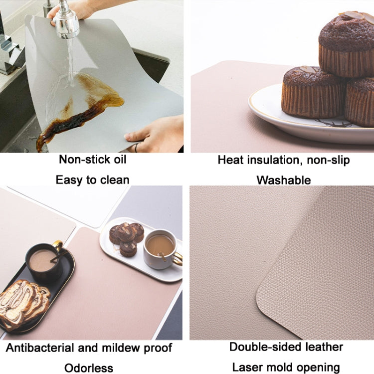 2 PCS PU Waterproof Oilproof Leather Heat Insulation Placemat(Green)