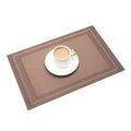Household PVC Woven Western Dining Table Insulation Mat(Coffee)