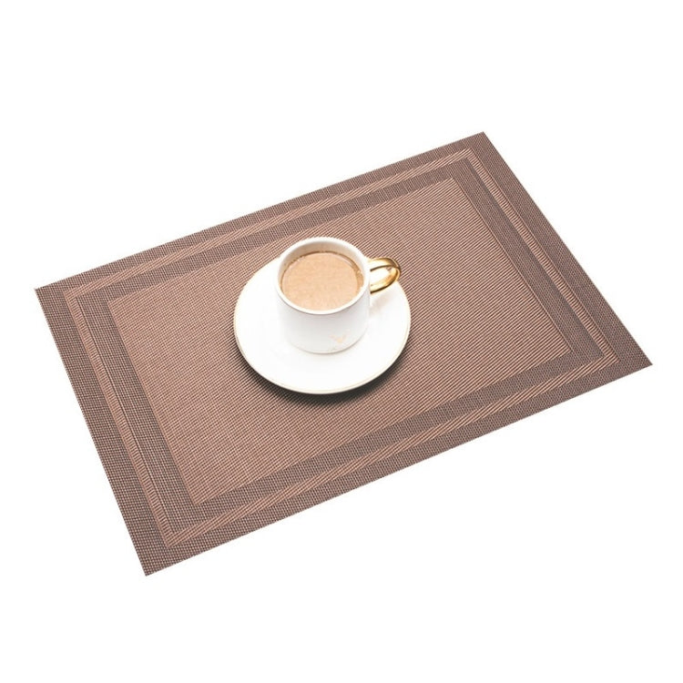 Household PVC Woven Western Dining Table Insulation Mat(Coffee)
