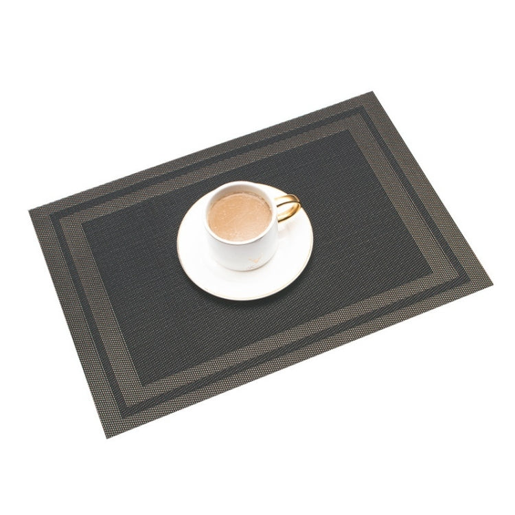 Household PVC Woven Western Dining Table Insulation Mat(Black Gold)